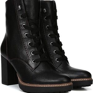 Naturalizer Callie Bootie Heeled Lace-Up Boot | Size 8.5 W Leather Ankle Boot